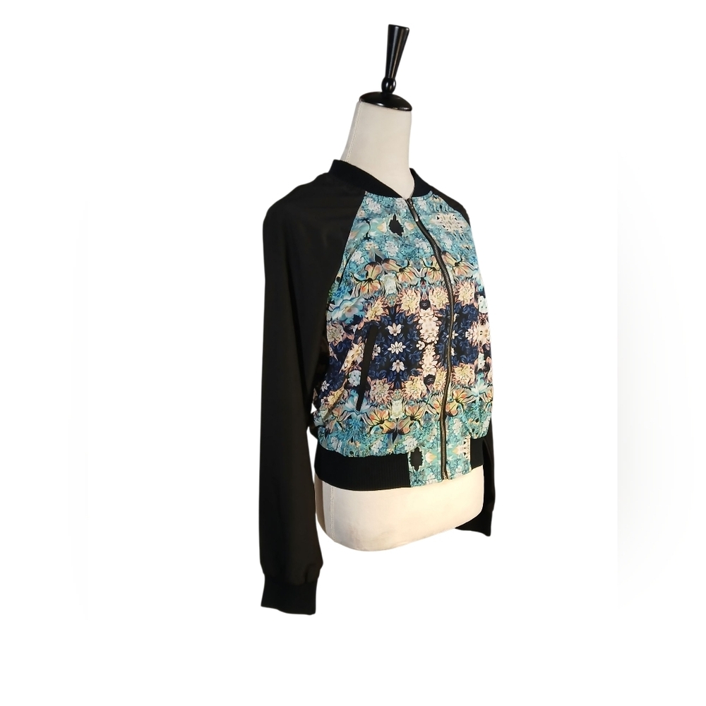 Colorful Zip Up Bomber Style Jacket Size M - Picture 3 of 7